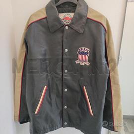 GIACCA UOMO AVIREX NERO PELLE LOGO RETRO