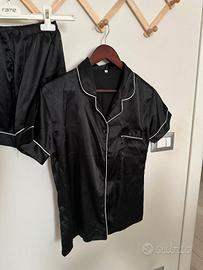 Pigiama raso nero donna taglia M shein