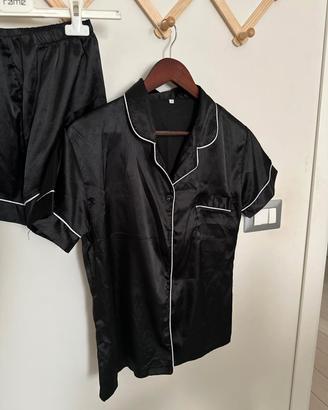 Pigiama raso nero donna taglia M shein