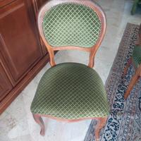 Suite 6 sedie Luigi Filippo vintage e tavolo tondo