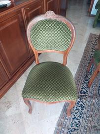 Suite 6 sedie Luigi Filippo vintage e tavolo tondo