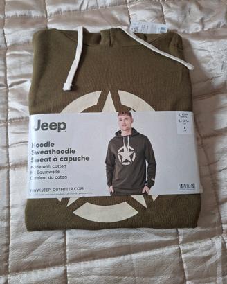 Jeep Felpa con Cappuccio Verde Oliva Taglia L