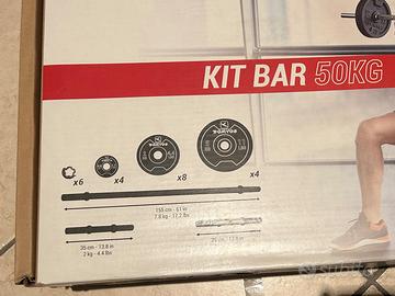 Palestra kit pesi 50kg bilancere per manubri