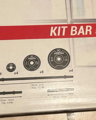 Palestra kit pesi 50kg bilancere per manubri