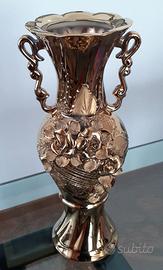 Vaso vintage in ceramica dorata