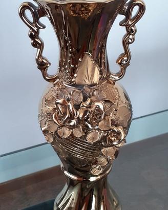 Vaso vintage in ceramica dorata