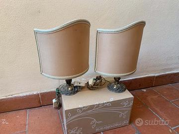 Lampade da Comodino Vintage con Paralume a Scudo