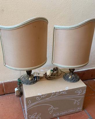 Lampade da Comodino Vintage con Paralume a Scudo