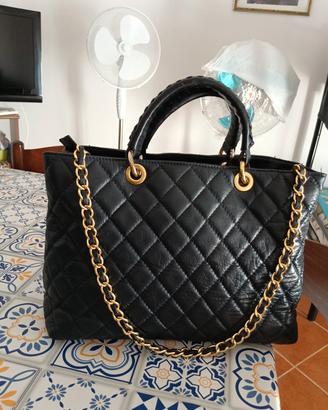 borsa blu in pelle Rocco ragni 