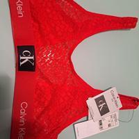 reggiseno pizzo rosso corallo calvin klein tg.  S