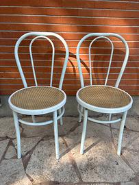 2 sedie thonet Bianche in metallo