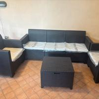 Set arredo da esterno 5 posti marrone COME NUOVO