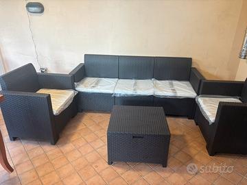 Set arredo da esterno 5 posti marrone COME NUOVO