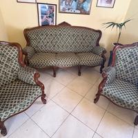 Set divano e 2 poltrone vintage