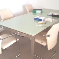 TAVOLO RIUNIONI IN VETRO 240X120