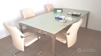 TAVOLO RIUNIONI IN VETRO 240X120