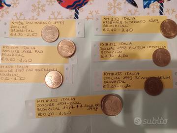 7 monete da 100 Lire, Italia e San Marino