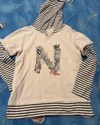 Maglia a manica lunga, bambino con cappuccio
