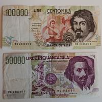 11# Banconote 100000 lire Caravaggio II tipo e 500