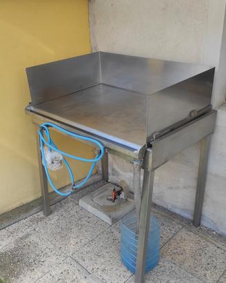 griglia acciaio inox con paraschizzi e riduttore 