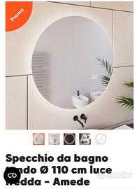 Specchio tondo con luce integrata 110cm