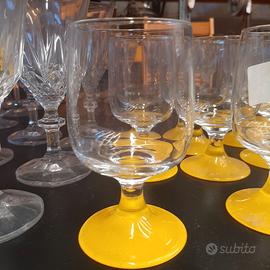 Bicchieri base gialla acqua 6 pezzi