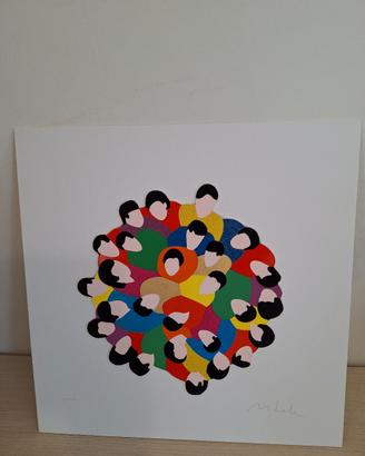 marco lodola, serigrafia materica su cartoncino 