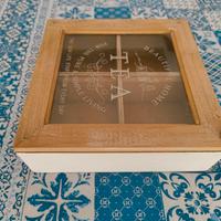 scatola porta the in legno
