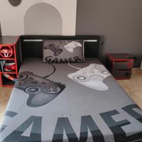 Letto similpelle con led 140x200