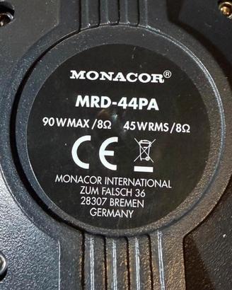 Coppia Driver Tweeter Monacor MRD-44PA 8Ohm