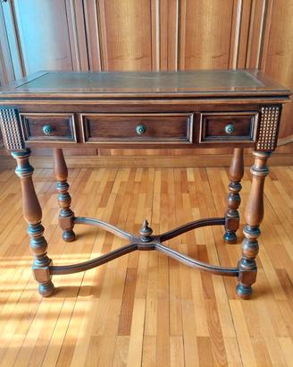 Scrivania tavolo da gioco con poltroncina in pelle