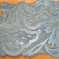 raro timbro vintage stile batik legno intagliato