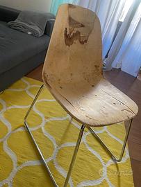 Sedie acciaio e legno