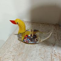 Statuina Anatra in vetro di Murano con Murrine