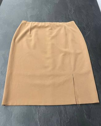 Gonna media al ginocchio beige - taglia forte