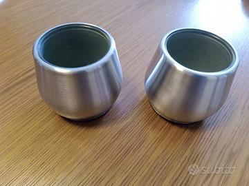 Coppia di vasi in acciaio (interno vetro)