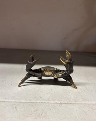Statuetta Granchio in Bronzo Vintage 11x8