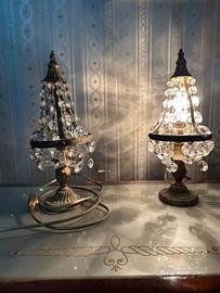 Coppia abat-jour vintage con cristalli