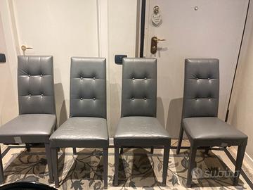 Set 4 sedie Zamagna in Ecopelle grigio scuro