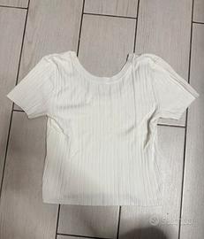Top maglia bershka corta bianca taglia S