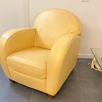 Coppia Poltrone Natuzzi Design, Pelle Panna