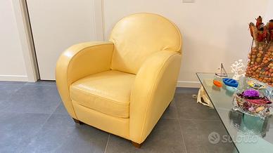 Coppia Poltrone Natuzzi Design, Pelle Panna