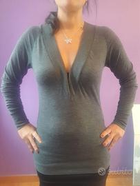 Maglia Sottile Zuiki Grigio Antracite - Scollo a V