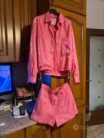 Completo set co-ord FORTE_FORTE rosa lucido Tg S/M