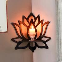 Mensola angolare loto in legno da parete 28x18