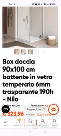 Box doccia 90x100 porta a battente 