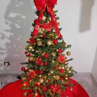 albero di natale 180cm con addobbi