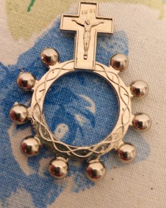 Anello Rosario Da Dito Decina Metallo Argentato C