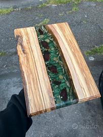 Centrotavola in legno e resina