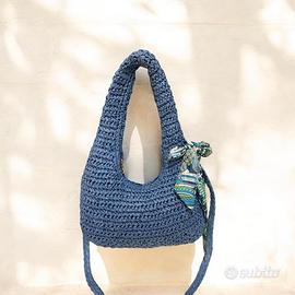 Borsa intrecciata donna con foulard  21x33 vari 🎨